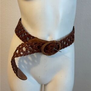 Braided Brown Leather Belt